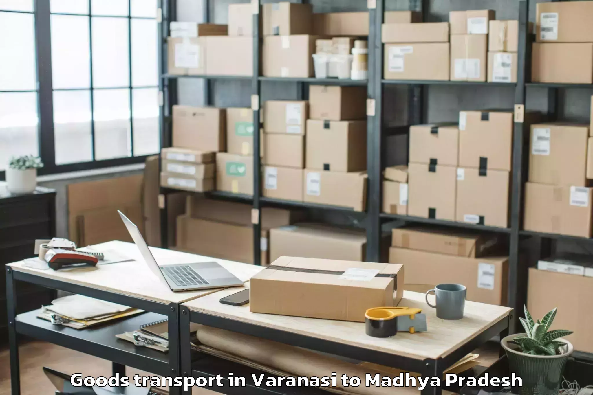 Trusted Varanasi to Pohari Goods Transport